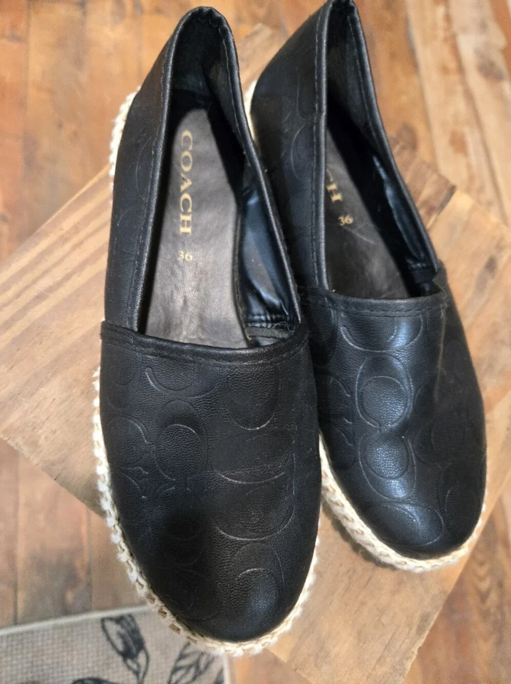 Coach black leather